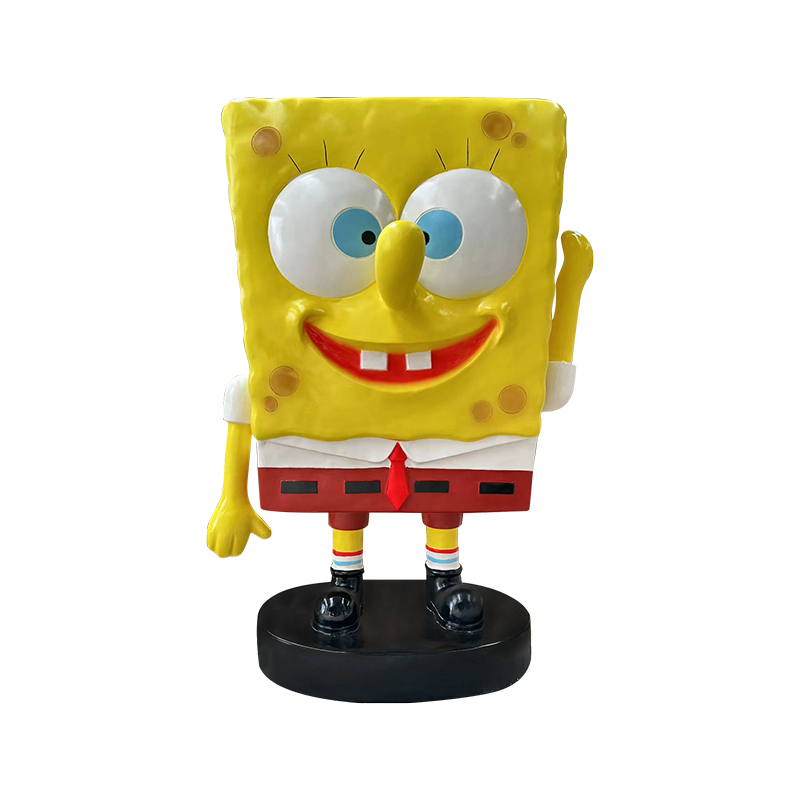 Sculptură de SpongeBob din fibră de desene animate pentru decorare în aer liber/spații publice Sculptură de SpongeBob din fibră de desene animate pentru decorare în aer liber/spații publice