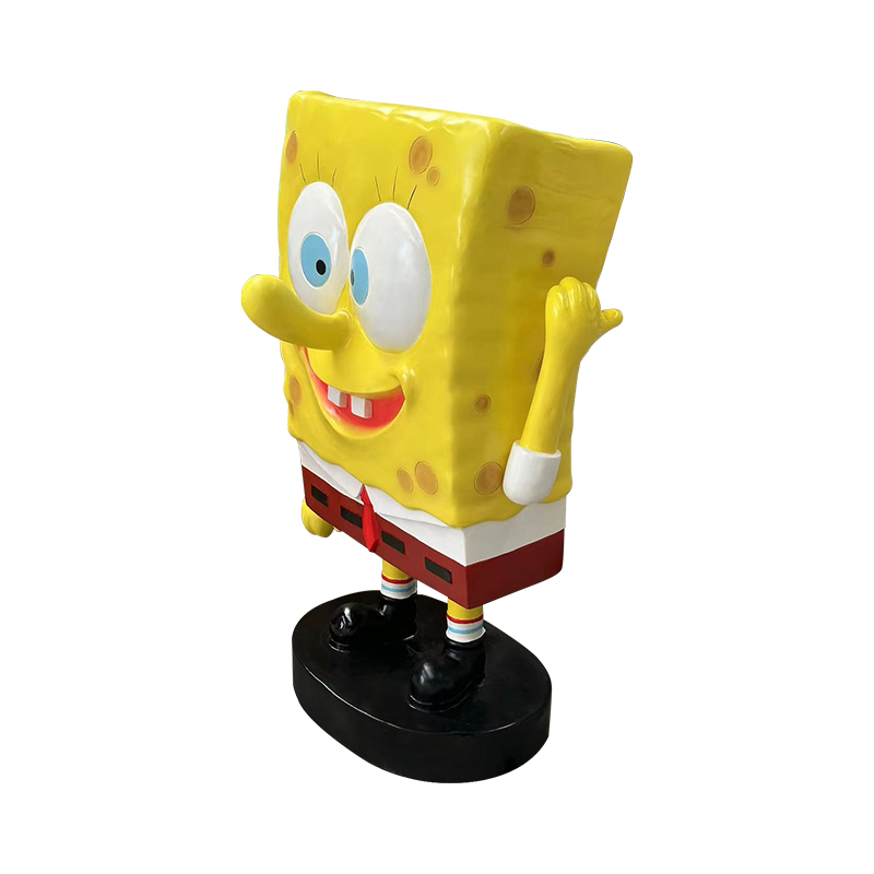 Sculptură de SpongeBob din fibră de desene animate pentru decorare în aer liber/spații publice Sculptură de SpongeBob din fibră de desene animate pentru decorare în aer liber/spații publice