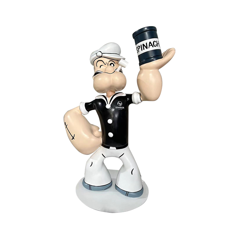 Statuia marinarului Popeye Vintage pentru decor hotel și mall - Sculptură tematică retro nautică