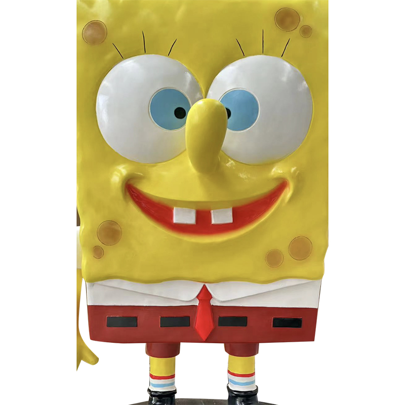 Sculptură de SpongeBob din fibră de desene animate pentru decorare în aer liber/spații publice Sculptură de SpongeBob din fibră de desene animate pentru decorare în aer liber/spații publice
