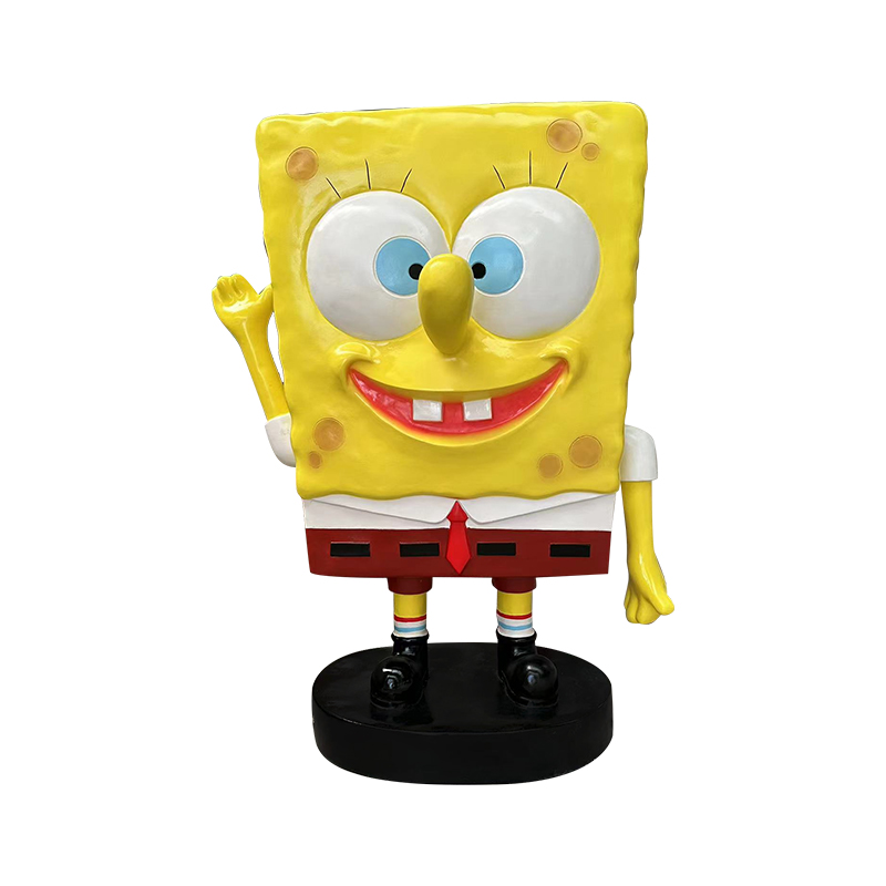 Sculptură de SpongeBob din fibră de desene animate pentru decorare în aer liber/spații publice Sculptură de SpongeBob din fibră de desene animate pentru decorare în aer liber/spații publice