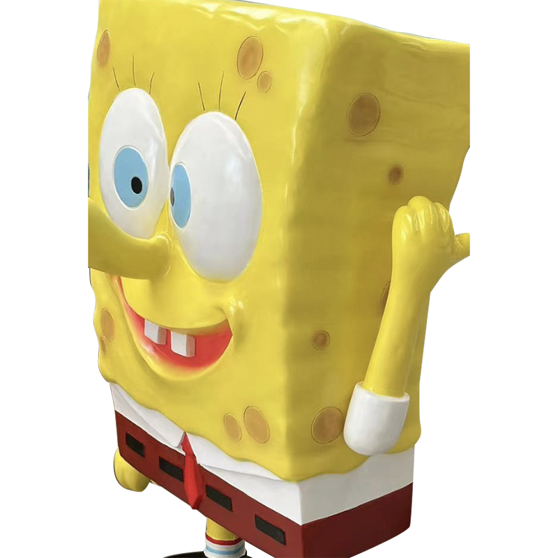 Sculptură de SpongeBob din fibră de desene animate pentru decorare în aer liber/spații publice Sculptură de SpongeBob din fibră de desene animate pentru decorare în aer liber/spații publice
